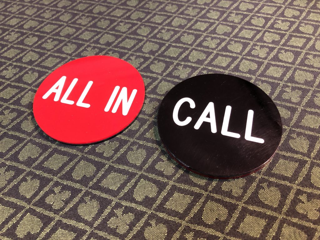 All In and Call buttons used during poker hands